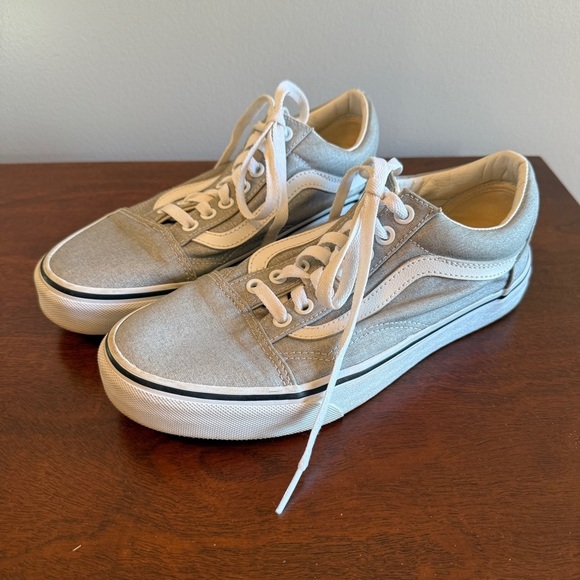 Vans Shoes - Vans Silver Old Skool Sneakers Size 8.5
